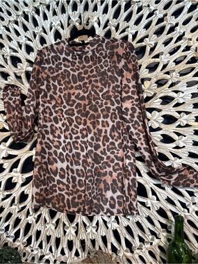 Leopard Print Long Sleeve Women’s Top - Mesh. Great for wearing under tees!🐆